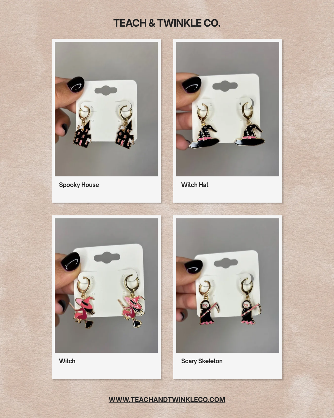 Black & Pink Halloween Earring Bundle