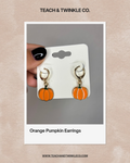 Orange Pumpkin Charm Earrings