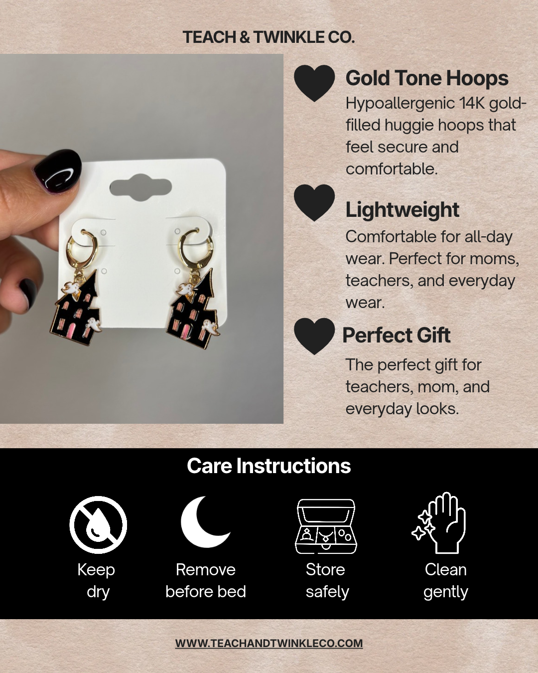 Black & Pink Halloween Earring Bundle